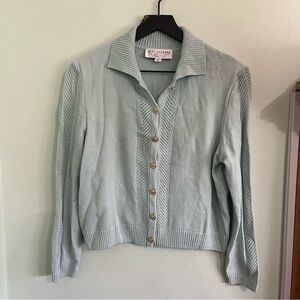 St John’s Collection by Marie Gray Women’s Blue Button Down Sweater Cardigan 8